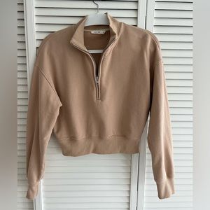 Mod Ref Nude Quarter Zip Pullover Sz S